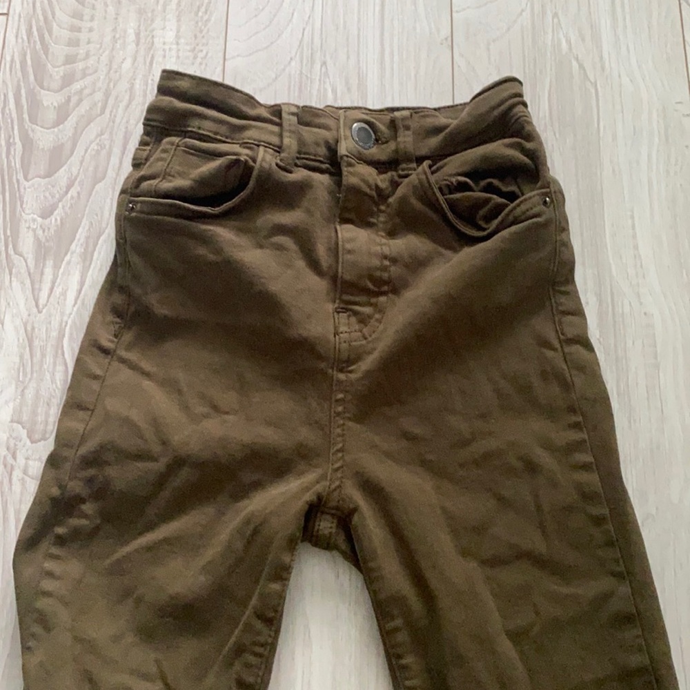 Green Zara jeans